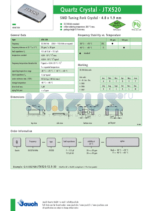 Q32.768-JTX520-12.5-30- datasheet - Quartz Crystal