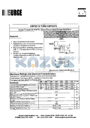 KBP202G datasheet - Single Phase 2.0 AMPS. Glass Passivated Bridge Rectifiers