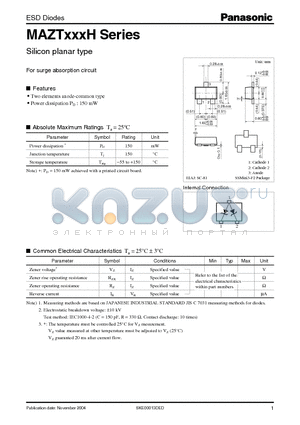 MAZT068 datasheet - ESD Diodes Silicon planar type