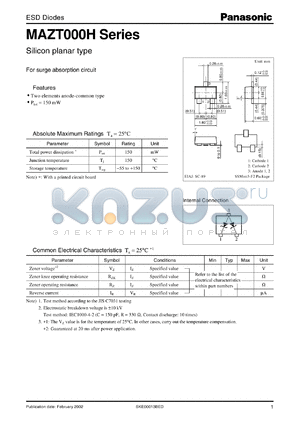 MAZT068H datasheet - ESD Diodes Silicon planar type