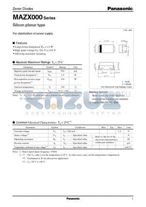 MAZX270 datasheet - Silicon planar type