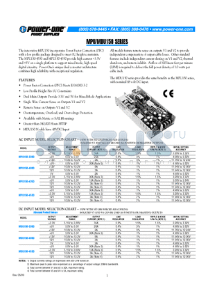 MPU150-3300 datasheet - Power Factor Correction (PFC) Meets EN61000-3-2