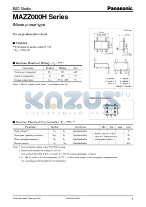 MAZZ000H datasheet - Silicon planar type