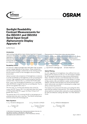 ISD2351 datasheet - Sunlight Readability Contrast Measurements