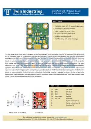 MB-11 datasheet - MicroAmp MB-11 Circuit Board