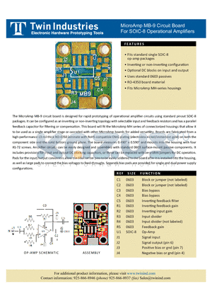 MB-9 datasheet - MicroAmp MB-9 Circuit Board