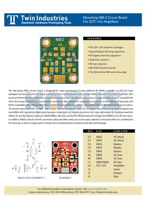 MB-3 datasheet - Fits SOT-143 amplifier packages