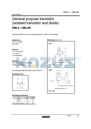 EML4 datasheet - General purpose transistor (isolated transistor and diode)