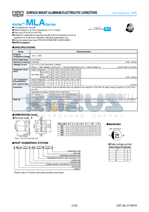 EMLA100ADA101MF61G datasheet - SURFACE MOUNT ALUMINUM ELECTROLYTIC CAPACITORS