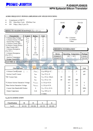 PJD882CK datasheet - NPN Epitaxial Silicon Transistor