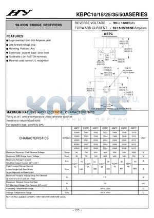 KBPC1002 datasheet - SILICON BRIDGE RECTIFIERS