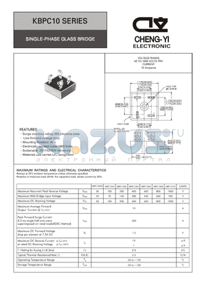 KBPC1002 datasheet - SINGLE-PHASE GLASS BRIDGE