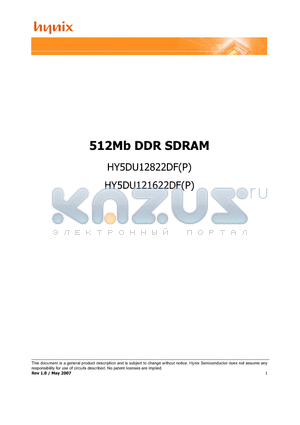 HY5DU121622DFP-K datasheet - 512Mb DDR SDRAM