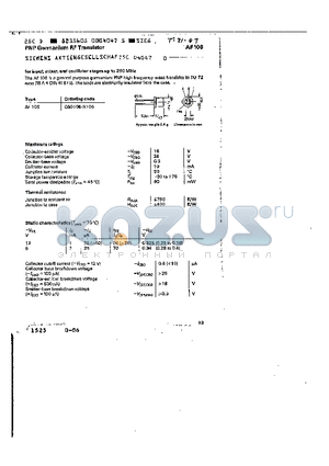 Q60106-X106 datasheet - PNP GERMANIUM RF TRANSISTOR