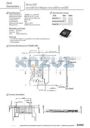 PJS008-1000 datasheet - microSD Card Adapter (microSD-to-miniSD)