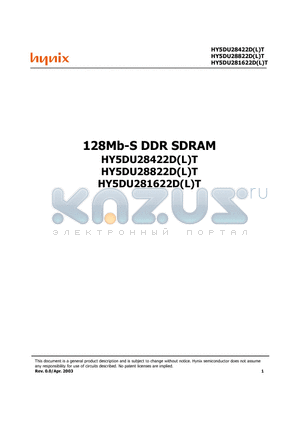 HY5DU281622DT datasheet - 128Mb-S DDR SDRAM