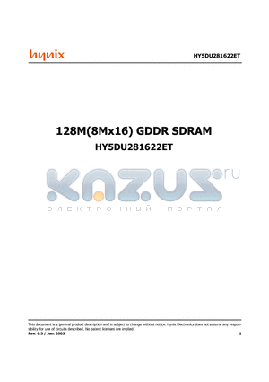 HY5DU281622ET-33 datasheet - 128M(8Mx16) GDDR SDRAM