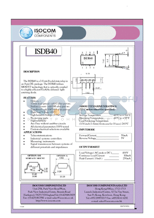 ISDB40 datasheet - Telecommunications