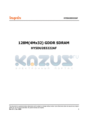 HY5DU283222AF-22 datasheet - 128M(4Mx32) GDDR SDRAM