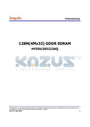 HY5DU283222AQ-36 datasheet - 128M(4Mx32) GDDR SDRAM