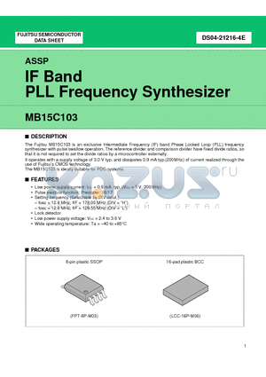 MB15C103 datasheet - IF Band PLL Frequency Synthesizer
