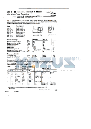 Q60218-X62 datasheet - NPN SILICON PLANAR TRANSISTORS