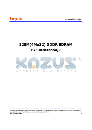HY5DU283222AQP-36 datasheet - 128M(4Mx32) GDDR SDRAM