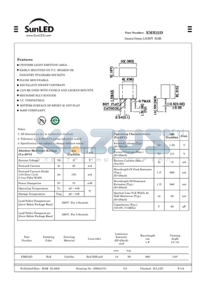 EMR22D datasheet - 5mmx10mm LIGHT BAR