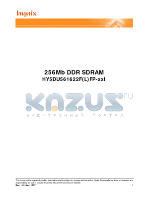 HY5DU561622FFP-LI datasheet - 256Mb DDR SDRAM