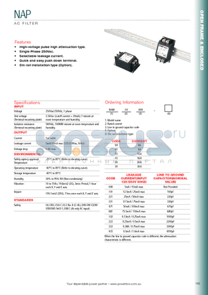 NAP-16-101 datasheet - AC FILTER