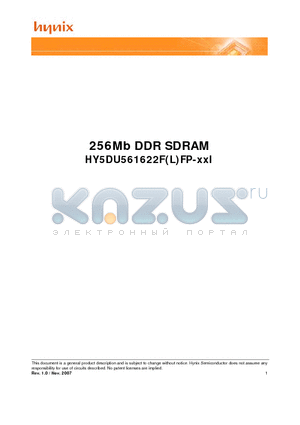 HY5DU561622FLFP-KI datasheet - 256Mb DDR SDRAM