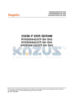 HY5DU56422CT-D datasheet - 256M-P DDR SDRAM