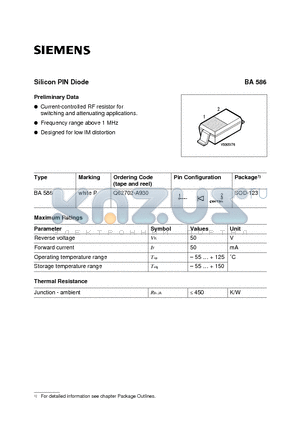 Q62702-A930 datasheet - Silicon PIN Diode