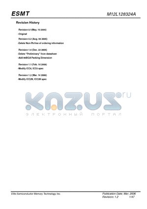 M12L128324A-6TG datasheet - 1M x 32 Bit x 4 Banks Synchronous DRAM