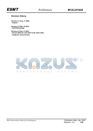 M12L32162A-7TG datasheet - 1M x 16Bit x 2Banks Synchronous DRAM