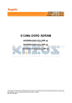 HY5PS121621CLFP-E3I datasheet - 512Mb DDR2 SDRAM