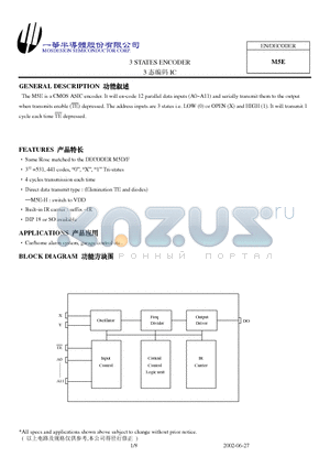 M5E datasheet - 3 STATES ENCODER