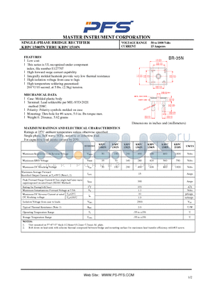 KBPC1504N datasheet - SINGLE-PHASE BRIDGE RECTIFIER