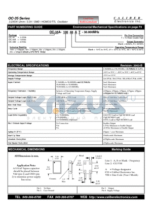 OC-35A-2048A datasheet - 3.2X5X1.2mm / 3.3V / SMD / HCMOS/TTL Oscillator