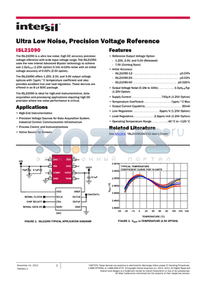 ISL21090AFB825Z-TK datasheet - Ultra Low Noise, Precision Voltage Reference