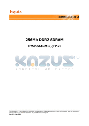 HY5PS561621BFPC4I datasheet - 256Mb DDR2 SDRAM