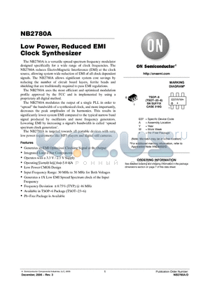 NB2780ASNR2 datasheet - Low Power, Reduced EMI Clock Synthesizer