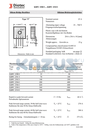 KBPC2500I datasheet - Silicon-Bridge Rectifiers