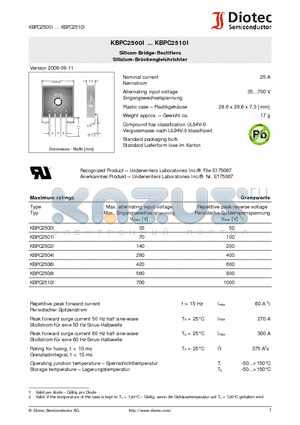 KBPC2500I_07 datasheet - Silicon-Bridge-Rectifiers