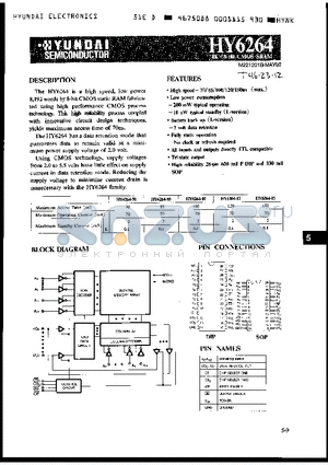 HY6264-15 datasheet - 8KX8-Bit CMOS SRAM