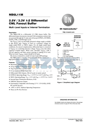 NB6L11M datasheet - 2.5V / 3.3V 1:2 Differential CML Fanout Buffer