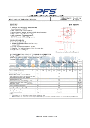 KBPC2504NW datasheet - High forward surge current capability