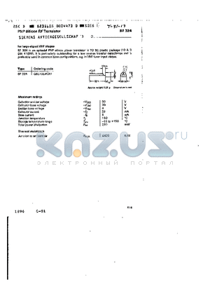 Q62702-F311 datasheet - PNP SILICON RF TRANSISTOR