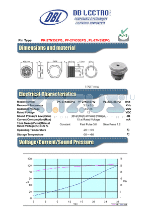 PK-27N35EPQ datasheet - 90 at 30cm at Rated Voltage
