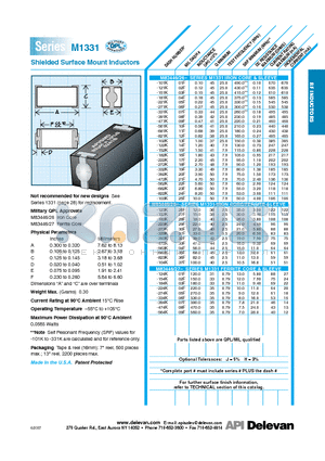 M1331-823K datasheet - Shielded Surface Mount Inductors